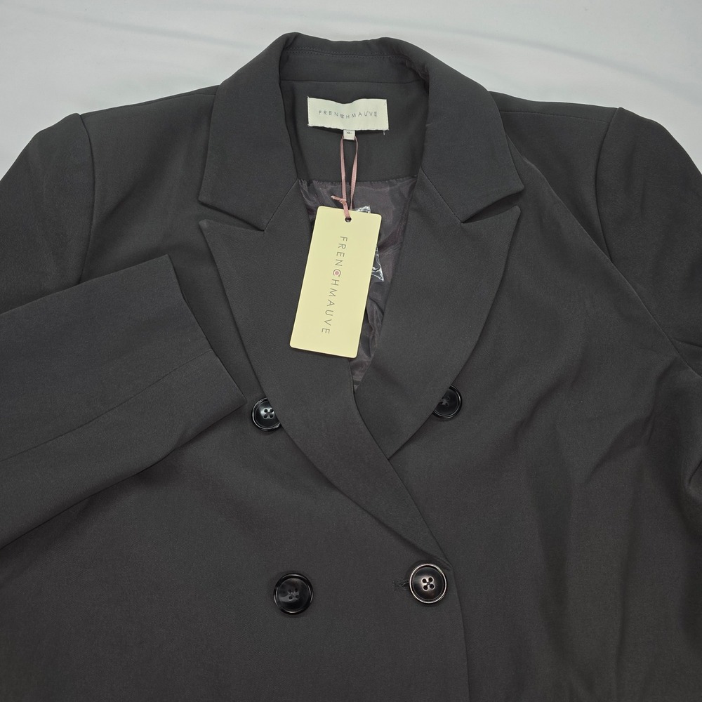 Anthropologie‎ FrenchMauve Womens Double Breasted Blazer Charcoal Grey XL NWT
